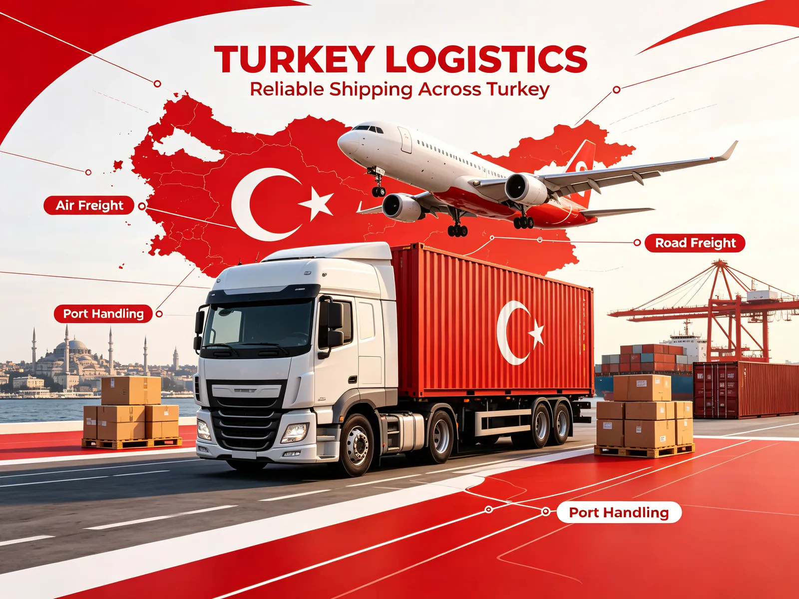 Türkiye logistics with road, air and port freight