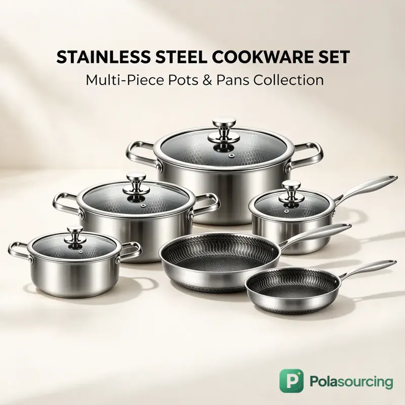 10-Piece Tri-Ply Stainless Steel Cookware Set