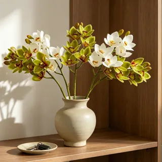 3D-Printed Cymbidium Orchid Stem, 6 Heads