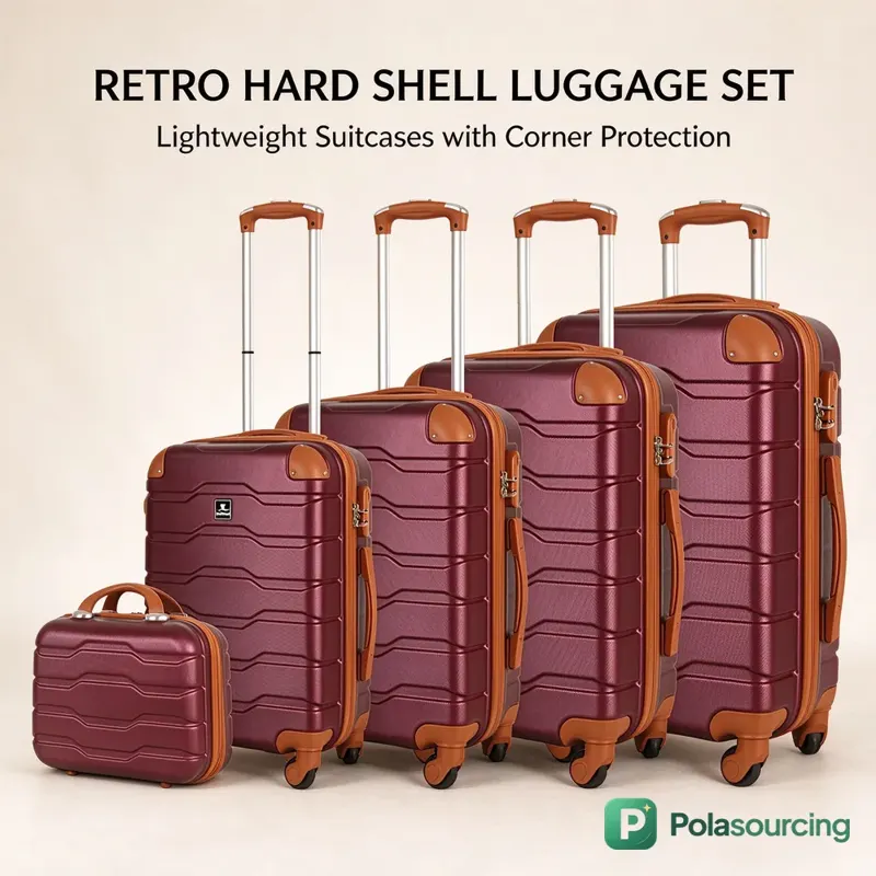 ABS Hardshell Luggage Set with Vanity Case, 5 Pieces