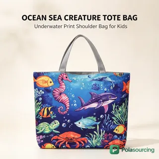 All-Over Print Polyester Beach Tote Bag