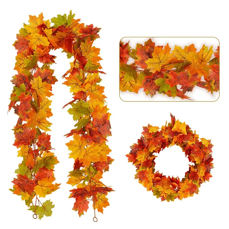Artificial Autumn Maple Leaf Garland, 1 m