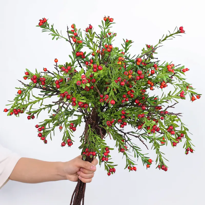 Artificial Firethorn Berry Branch, 63 cm