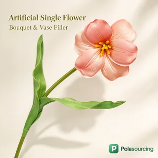 Artificial Flocked Tulip Stem, 46 cm