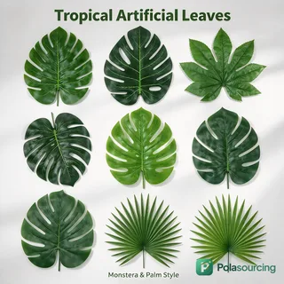 Artificial Monstera and Banana Leaves