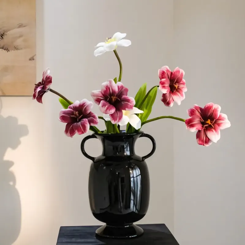 Artificial Open-Bloom Tulip Stem