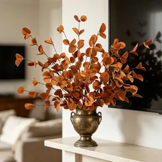 Artificial Silver Dollar Eucalyptus Stem, 58 cm