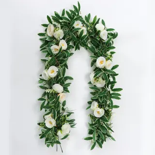 Camellia and Willow Leaf Garland, 1.75 m