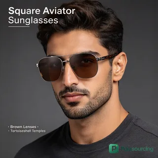 Classic Polarized Aviator Sunglasses with Spring Hinges