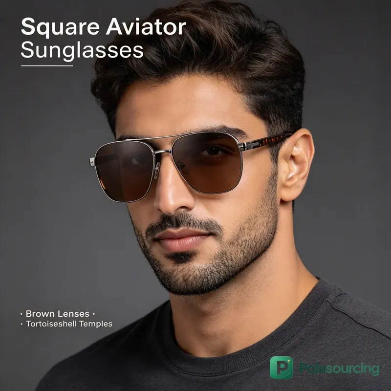 Classic Polarized Aviator Sunglasses with Spring Hinges
