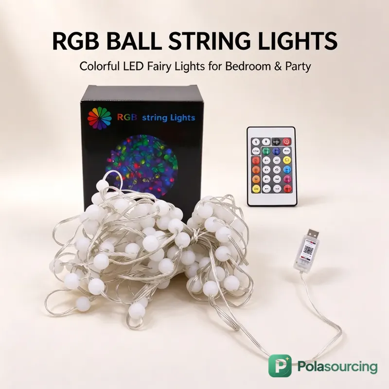 Colour-Changing Ball String Lights with Remote