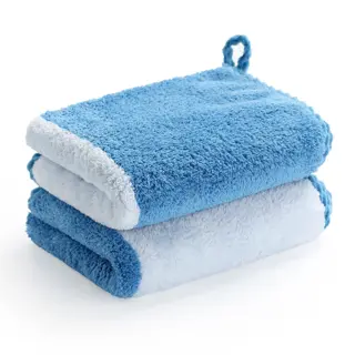 Blue Coral Fleece Towels with Hanging Loop