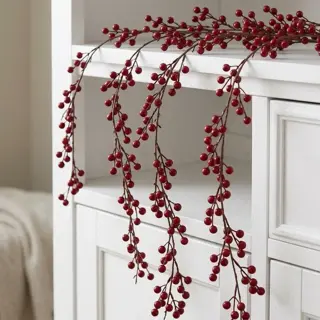 Artificial Red Berry Hanging Garland