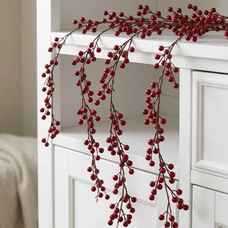 Artificial Red Berry Hanging Garland