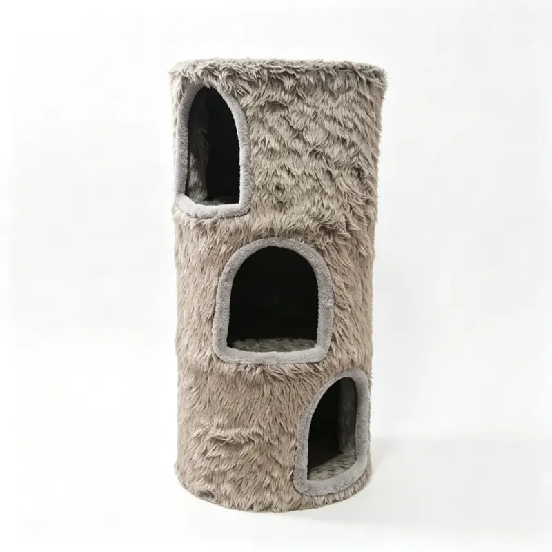 Custom Three-Level Plush Cat Tower
