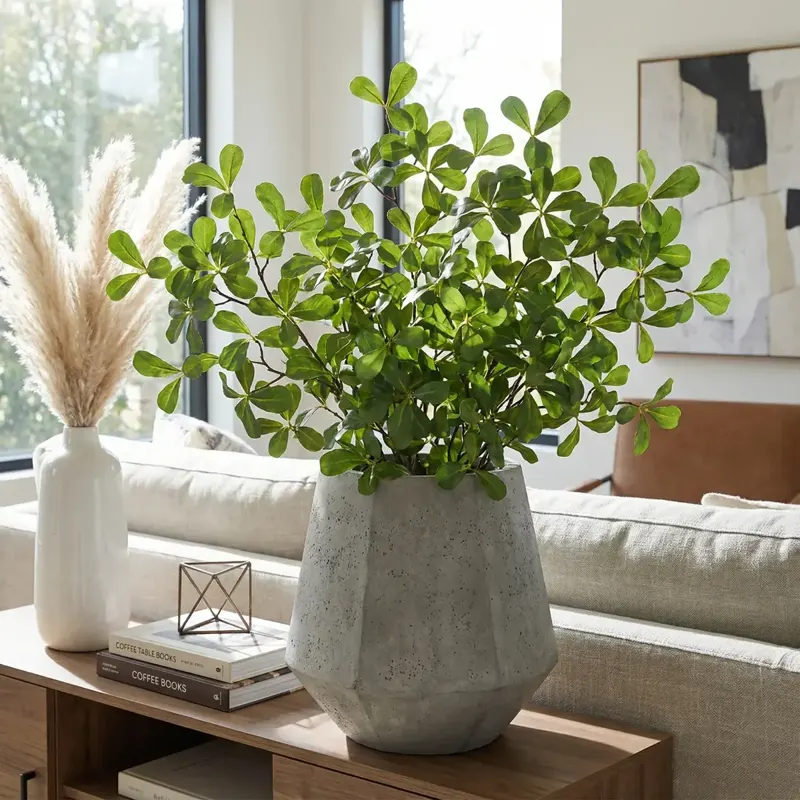 Artificial Green Leaf Branch Stems