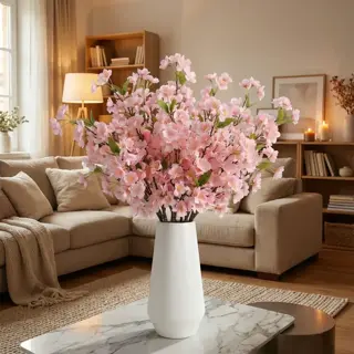 Pink Artificial Cherry Blossom Stems