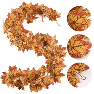 Artificial Orange Maple Leaf Garland