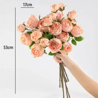 53 cm Peach Artificial Rose Bouquet