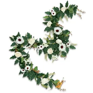 White Daisy and Rose Flower Garland