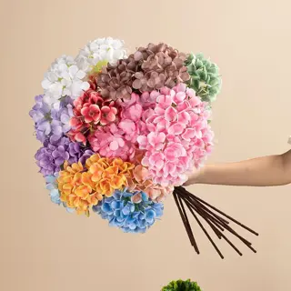 Mixed Colour Artificial Hydrangea Stems