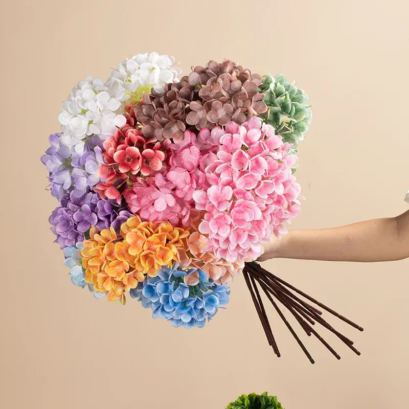 Mixed Colour Artificial Hydrangea Stems