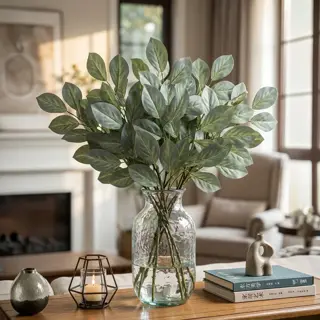 Artificial Green Leaf Stems, Eucalyptus Style