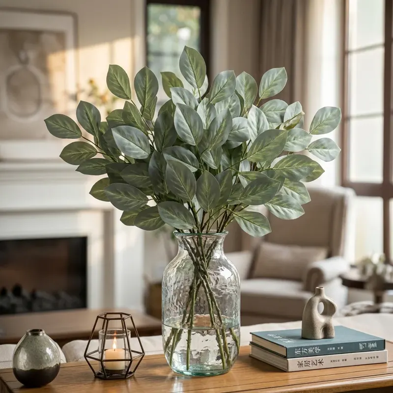 Artificial Green Leaf Stems, Eucalyptus Style