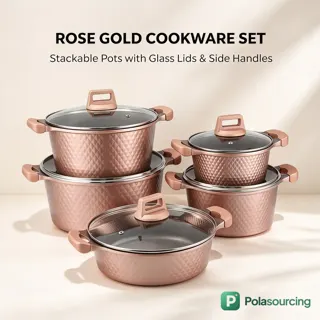 Diamond-Pattern Non-Stick Pot Set