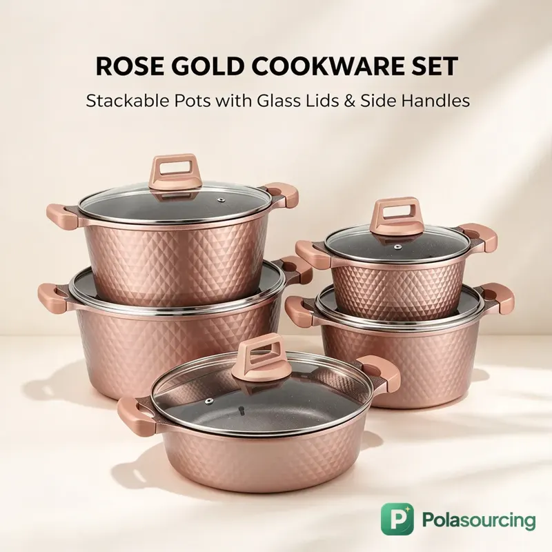 Diamond-Pattern Non-Stick Pot Set
