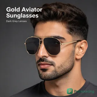 Double-Bridge Gradient Aviator Sunglasses