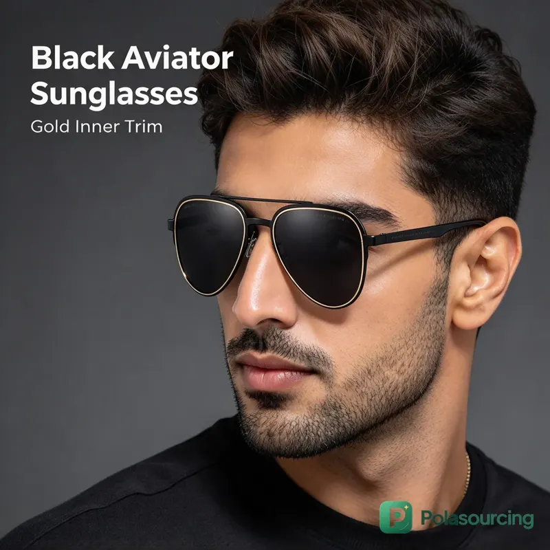 Double-Bridge Polarized Aviator Sunglasses, Men