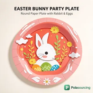 Easter Bunny Paper Plates and Party Tableware Set