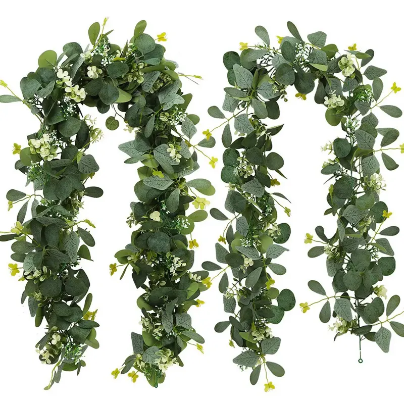 Eucalyptus Garland with Fabric Butterflies, 1.8 m