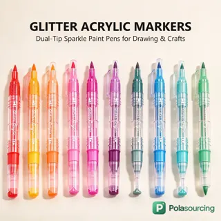 Glitter Acrylic Marker Set in Carry Case
