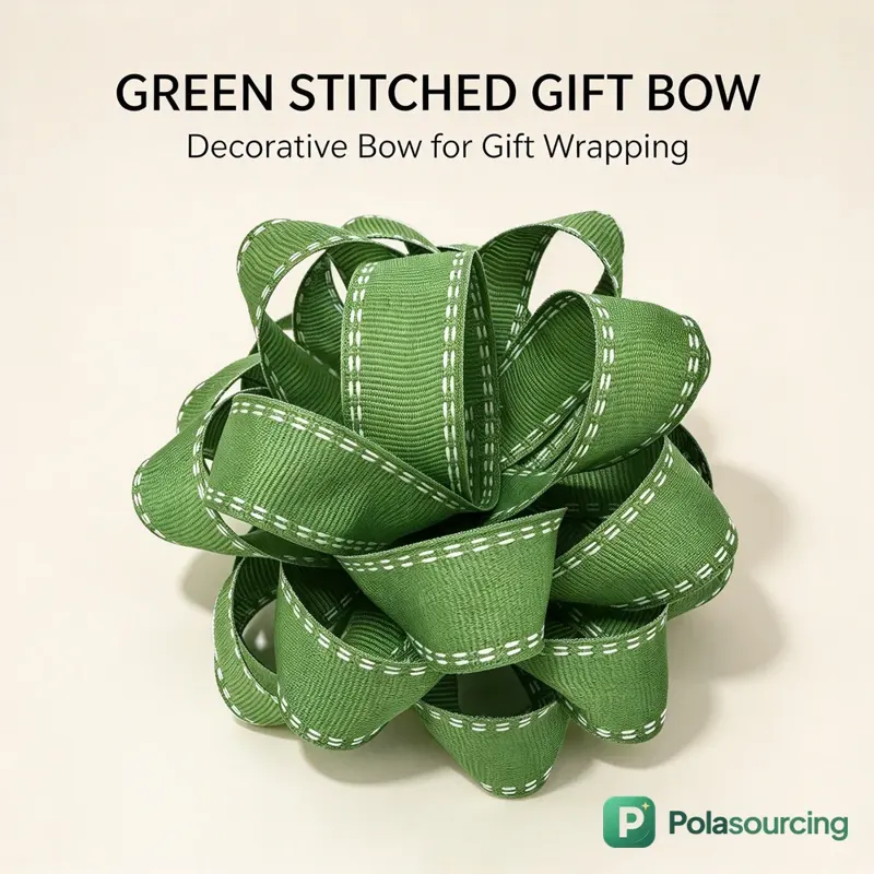 Green Grosgrain Ribbon Gift Bows