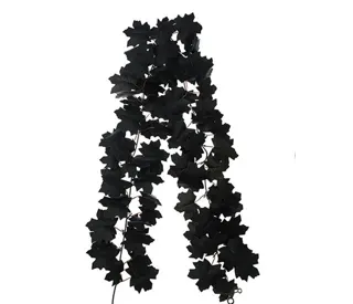 Halloween Black Maple Leaf Garland, 1.8–2 m