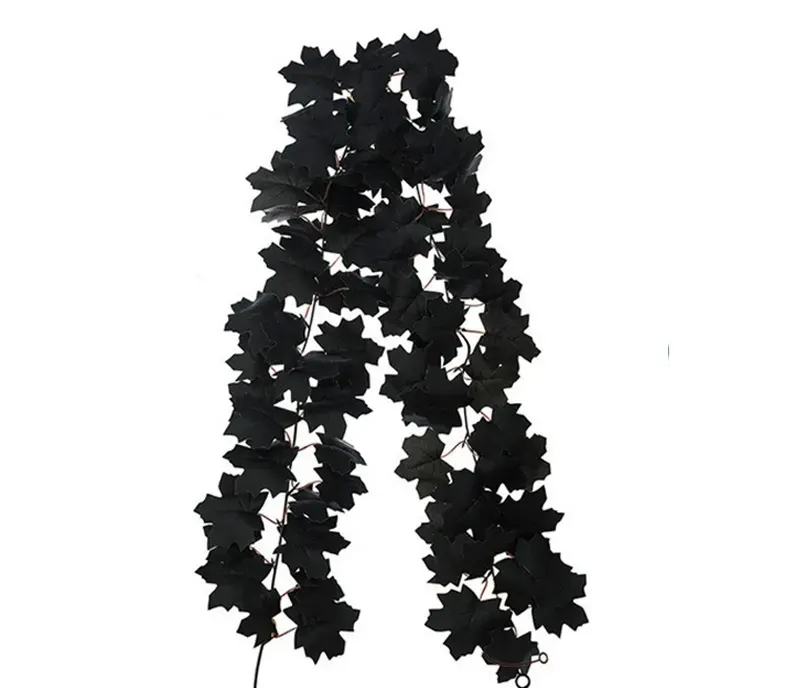Halloween Black Maple Leaf Garland, 1.8–2 m