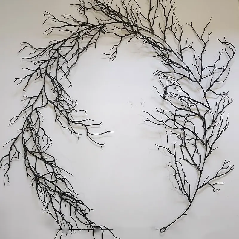 Halloween Black Twig Garland, 188 cm