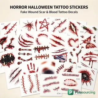 Halloween Scar and Wound Temporary Tattoos