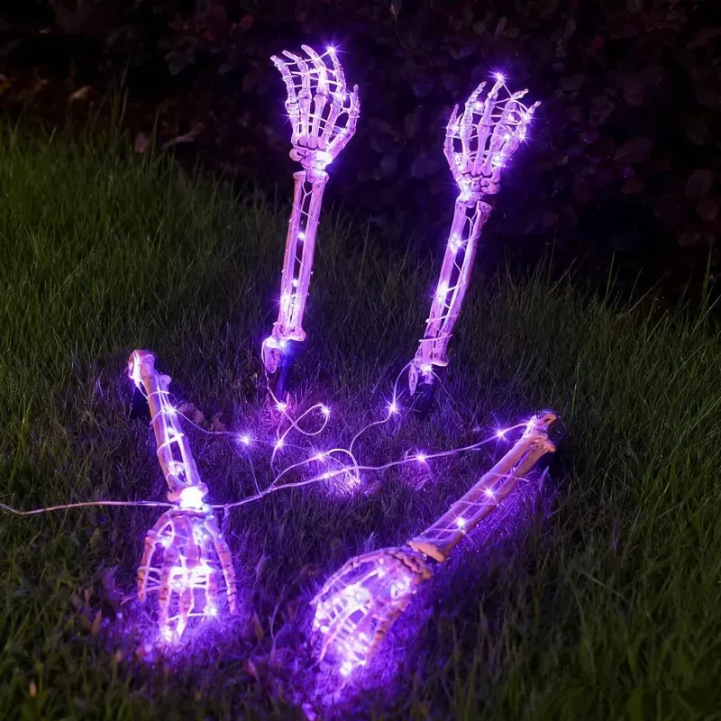 Halloween Skeleton Hand Stake Lights