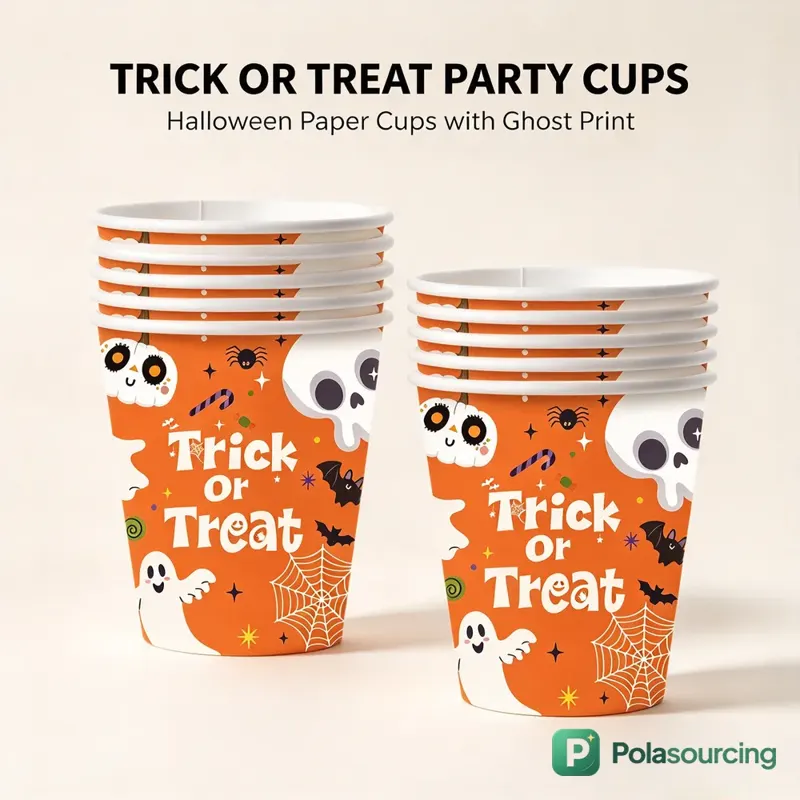 Halloween Trick or Treat Paper Plates and Tableware Set
