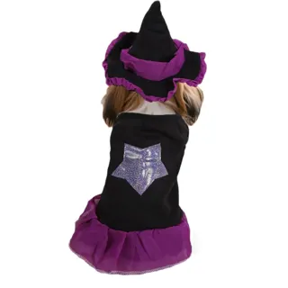 Halloween Witch Dress and Hat for Dogs and Cats