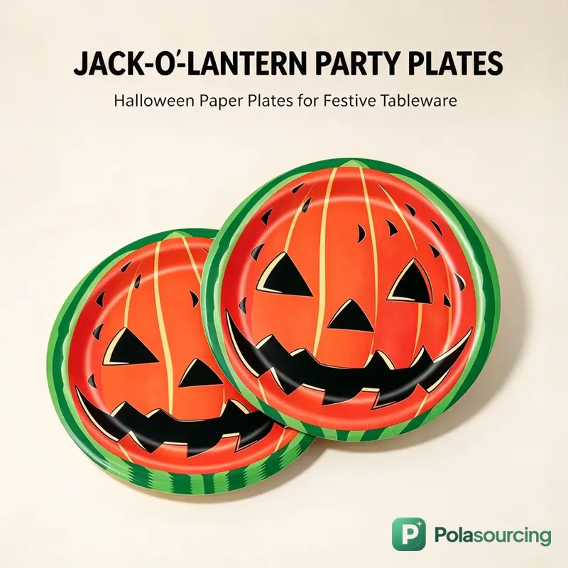 Jack-o’-Lantern Watermelon Paper Plates