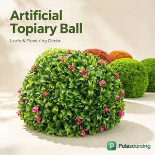 Large Artificial Grass and Flower Balls, 40–70 cm