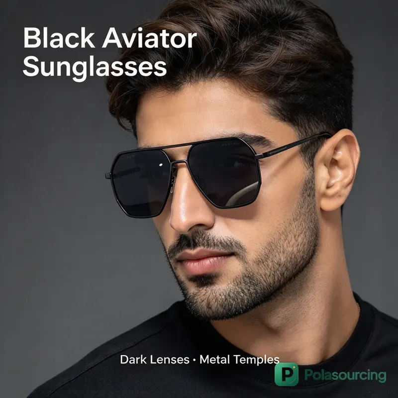 Large Metal Navigator Sunglasses