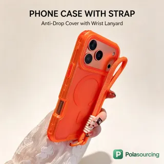 Magnetic Frosted Phone Case with Wrist Strap