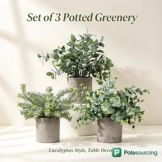 Mini Artificial Plants in Paper Pulp Pots