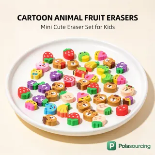 Mini Cartoon Erasers in Christmas Tree and Bottle Jars