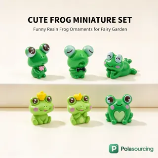 Mini Frog Figurines for Fairy Gardens
